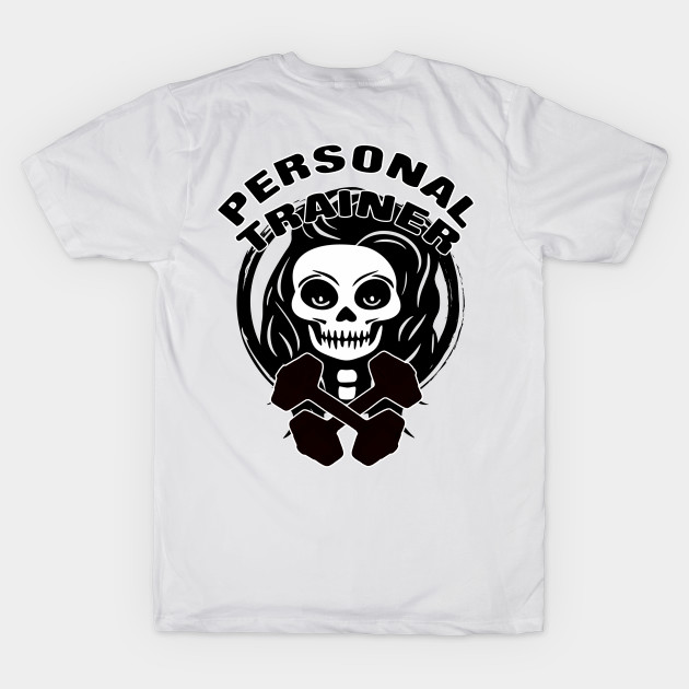 Personal Trainer Skull and Weights Black Logo by Nuletto